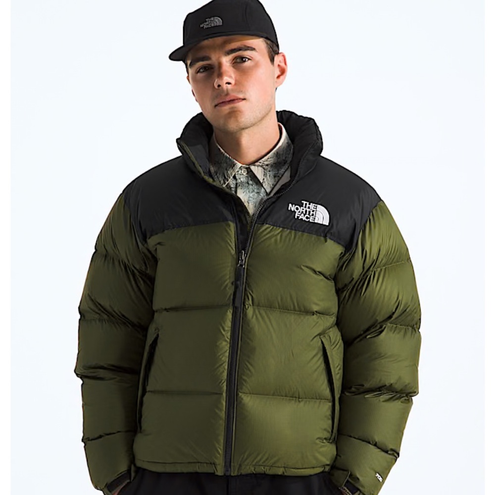 The North Face Men’s 1996 Retro Nuptse Jacket Green Black 700 Down Fill Puffy M